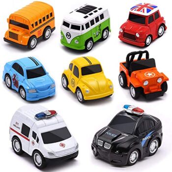 Metal Pull Back Cars, Up Grade 8 Pack Kids Die-cast Alloy Toy Vehicles Friction Powered Toy Monster Trucks Buses for Toddlers & Boys, Pull Back Cars for Aged 3-14 Year Old Children | The Storepaperoomates Retail Market - Fast Affordable Shopping