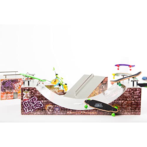 Grip and Tricks – Fingerboard Park Halfpipe with 1 Finger Skate 8 Extra Mini Fingerboards Wheels and 1 Mini Skateboard Tool – Finger Toy 11”x4.5”x4” for 6+ Years Old Kid | The Storepaperoomates Retail Market - Fast Affordable Shopping