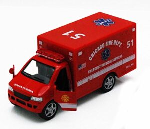 🚑 KiNSMART Rescue Team Ambulance 5″ Die Cast Metal Cabin w/ Pullback Action ⚕️