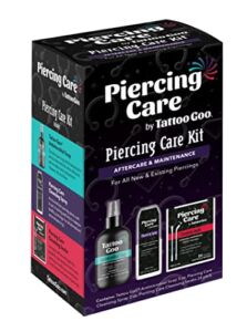 Piercing Care Kity by Tattoo Goo – Complete Kit, Cleansing Spray and Cleaning Swabs