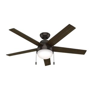 Hunter Anslee Indoor Ceiling Fan with LED Light and Pull Chain Control