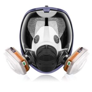 AUWOD 17in 1 Reusable Full Face Respirator Widely Used in Paint Sprayer, Chemical,Woodworking,Dust Protector
