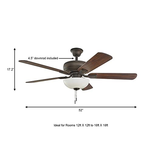 Hampton Bay Rothley II 52 in. Bronze LED Ceiling Fan with Light Kit | The Storepaperoomates Retail Market - Fast Affordable Shopping