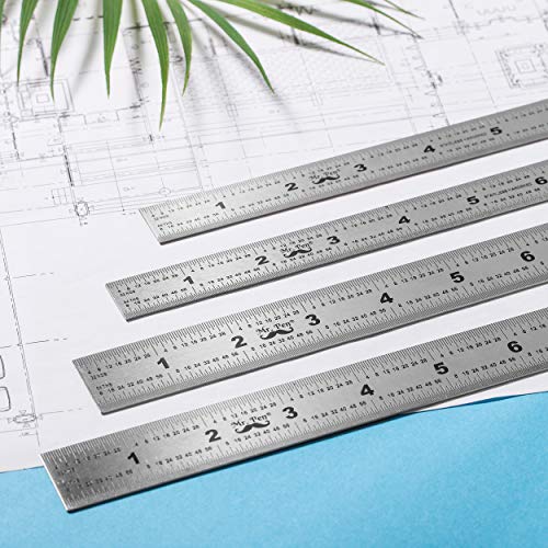 Mr. Pen- Machinist Ruler, 4 Pack (6, 8, 12, 14 inch), Metric Ruler, Millimeter Ruler, (1/64, 1/32, mm and .5 mm), 6 inch Ruler, Stainless Steel Ruler | The Storepaperoomates Retail Market - Fast Affordable Shopping