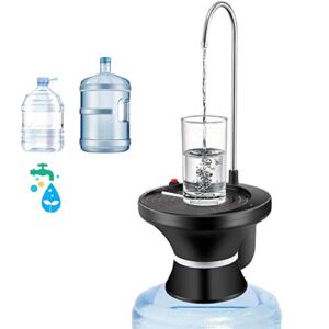 Drinking Water Dispenser Pump, Automatic Electric Drinking Water Bottle Pump for 1-5 Gallon Water Jugs, USB Rechargeable with 2 Switch Control, Stable and Portable for Home, Kitchen, Office, Camping