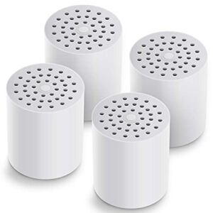 4 Pack 18 Stage BELURSUS Shower Head Filter Replacement Cartridge – Universal Hard Water Softener Filter – Water Purifier Removes Chlorine and Fluoride