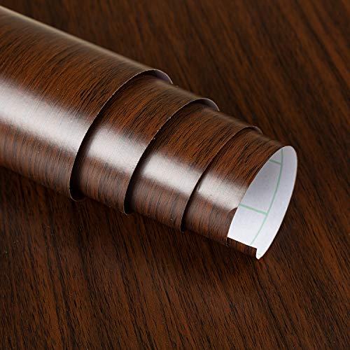 JSEVEM Wood Walnut Wallpaper Dark Brown Contact Paper for Cabinets Faux Vinyl Wrap Removable Self Adhesive Peel and Stick Furniture Wall Stickers Decor for Bedroom Kitchen Countertops 15.74″×118.11″ | The Storepaperoomates Retail Market - Fast Affordable Shopping