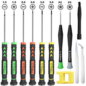 Screwdriver Set, 12 Pcs Small Screwdriver Set with Flathead Phillips Pentalobe Screwdriver In Different Sizes for iPhone PC Laptop Eyeglass Jewelry Watch