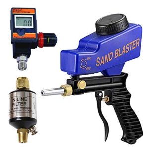 Soda Blaster Sandblaster, DAR03B Digital Air Regulator and AI303 Air Compressor Filter Bundle (Pack of 1)