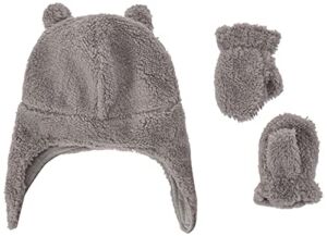 Simple Joys by Carter’s Unisex Babies’ Hat and Mitten Set, Grey, 0-9 Months