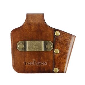 TOURBON Leather Tape Measure Holster Belt Tool Loop – Vintage Brown