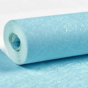 Blue Peel and Stick Wallpaper Silk Embossed Self Adhesive Removable Wallpaper Blue Wallpaper Stick and Peel Blue Papel Tapiz Blue Wrapping Stickers Paper Shelf Liner Vinyl Film 15.7”×118”