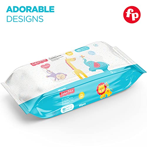 Fisher-Price Baby Wipes Unscented, Hypoallergenic, 99% Water Baby Diaper Wipes, Ideal for Newborn and Sensitive Skin, 9x Resealable Packs (720 Total Wipes) | The Storepaperoomates Retail Market - Fast Affordable Shopping
