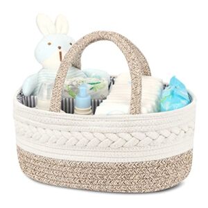 Diaper Caddy Organizer for Baby, Cotton Rope Diaper Basket Caddy, Changing Table Diaper Storage Caddy, Maliton Baby Baskets for Storage, Baby Shower Gifts for Newborn