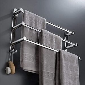 Towel Bars Towel Hanger Freely Retractable 20-30 Inche Stainless Steel 304 Bath Towel Rack Strong 3M Adhesive Bathroom Wall-mounting Free mounting Hole-Installing washroom Kitchen Space Saving 3 Bars
