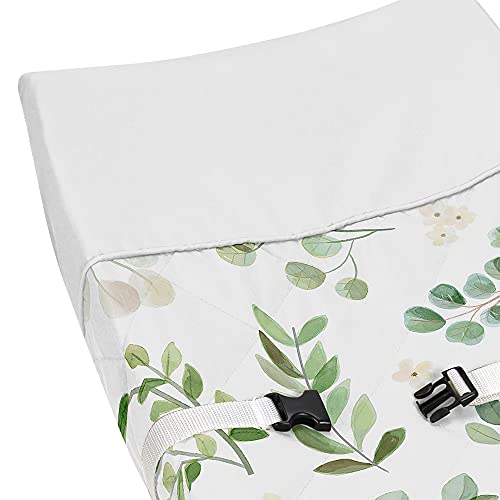 Sweet Jojo Designs Floral Leaf Girl Baby Nursery Changing Pad Cover – Green and White Boho Watercolor Botanical Woodland Tropical Garden | The Storepaperoomates Retail Market - Fast Affordable Shopping