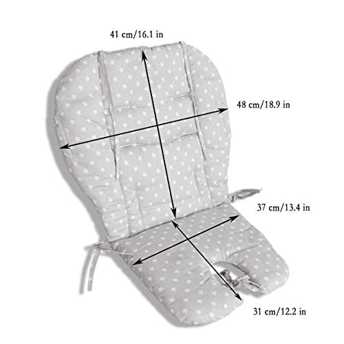 Twoworld High Chair Cushion, Large Thickening Baby High Chair Seat Cushion Liner Mat Pad Cover Breathable Suitable for All Kinds of Baby Dining Chairs (Fashion Gray Star) | The Storepaperoomates Retail Market - Fast Affordable Shopping