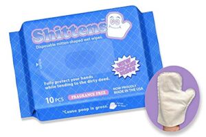 Shittens Disposable Mitten-Shaped Wet Wipes, 10 Count…