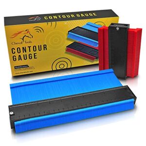 2 piece Contour Gauge profile measuring tool (10inch widened + 5inch) For Copying corners, woodworking, laminate flooring. Angle finder for DIY handyman, gift to Trace any shape easily
