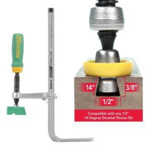 MICROJIG Matchfit DVC-850AP 2-In1, Track And In-Line Dovetail Clamp, Green