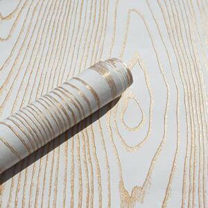 Gold Contact Paper Gold and White Peel and Stick Wallpaper 17.7inchx78.7inch Gold Wood Wallpaper Removable Wallpaper Gold Textured Wallpaper Wood Grain Decorative Contact Paper Peel and Stick Modern