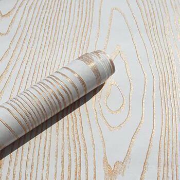Gold Contact Paper Gold and White Peel and Stick Wallpaper 17.7inchx78.7inch Gold Wood Wallpaper Removable Wallpaper Gold Textured Wallpaper Wood Grain Decorative Contact Paper Peel and Stick Modern | The Storepaperoomates Retail Market - Fast Affordable Shopping