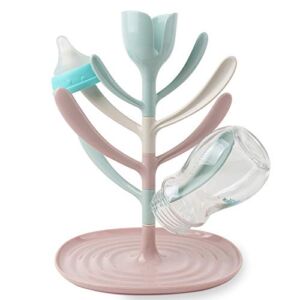 MOMEEMO Bottle Drying Rack,Beautiful Design, Easy to Clean,Used for Teats, Cups, Pump Parts and Accessories (Pink)