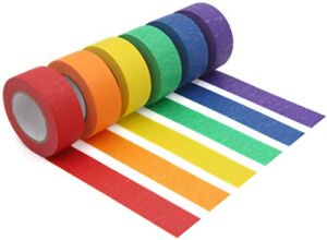 Colored Masking Tape, Washi Tape, Painters Tape for Arts & Crafts, School Projects, Labeling, Party Decorations, The Best Gifts for Kids and Adults (1 Inch, 11 Yards)