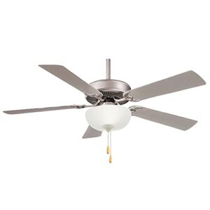 Minka-Aire F448L-BS Contractor II Uni-Pack 52 Inch Ceiling Fan with Integrated 9W LED Light in Brushed Steel Finish