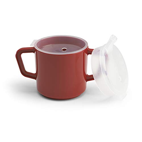 Providence Spillproof Compact 8oz Adult Sippy Cup with 2 Handles – Sip Cups for Adults for Limited Mobility – Handicapped Accessories – Handicap Cups for Elderly Care – Made in the USA – Red – 1 | The Storepaperoomates Retail Market - Fast Affordable Shopping