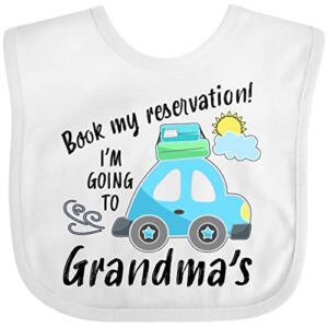 Inktastic Book My Reservation I’m Going To Grandma’s Baby Bib White 3b2bc