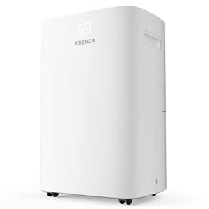 Kesnos 4500 Sq. Ft Dehumidifier for Home with Drain Hose -Ideal for Basements, Bedrooms, Bathrooms, Laundry Rooms -with Intelligent Control Panel, Front Display, 24 Hr Timer and 0.66 Gallon Water Tank
