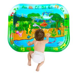 SUNSHINE-MALL Dinosaur Baby Water mat, Tummy Baby Toys, Inflatable Play Mat Water Cushion Baby Toys, Fun Early Development Activity Play Center for Newborn (100x 80 cm)