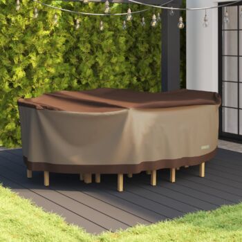 Duck Covers Ultimate Waterproof Rectangular/Oval Patio Table with Chairs Cover, 107 Inch | The Storepaperoomates Retail Market - Fast Affordable Shopping