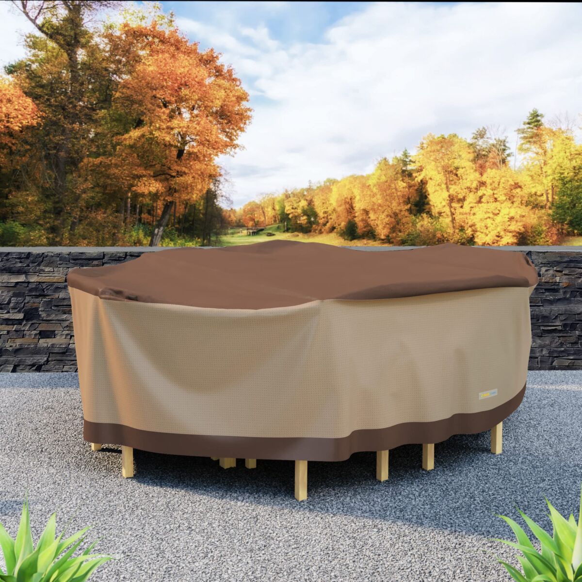 Duck Covers Ultimate Waterproof Rectangular/Oval Patio Table with Chairs Cover, 107 Inch | The Storepaperoomates Retail Market - Fast Affordable Shopping