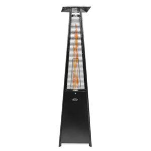BELLEZE 42,000 BTU Outdoor Propane Heaters for Patio, CSA Certified Pyramid Patio Heater with Dancing Flame Piezo Ignition System, Wheels for Portable Mobility, LP Propane Heat Outdoor Heaters – Black