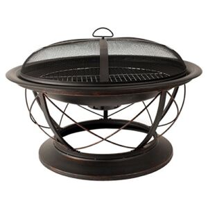 Pleasant Hearth OFW717RC Palmetto Fire Pit with Cooking Grid