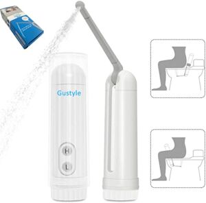 [2nd Generation] Portable Travel Bidet by GUSTYLE, IPX6 Waterproof Electric Bidet Sprayer with Automatic Decompression Film and Nozzle 180 Degree Adjustment (140ml)