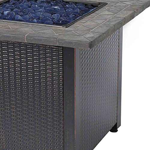 Endless Summer 30 Inch Square 30,000 BTU LP Gas Outdoor Fire Pit Table with Resin Mantel, Steel Base, Blue Fire Glass, and Protective Cover, Black | The Storepaperoomates Retail Market - Fast Affordable Shopping