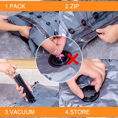 Vacuum Storage Bags (3 x Jumbo, 3 x Large, 3 x Medium, 3 x Small), Space Saver Sealer Compression Bags with Travel Hand Pump for Blankets, Comforters, Pillows, Clothes Storage | The Storepaperoomates Retail Market - Fast Affordable Shopping