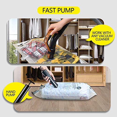 Vacuum Storage Bags (3 x Jumbo, 3 x Large, 3 x Medium, 3 x Small), Space Saver Sealer Compression Bags with Travel Hand Pump for Blankets, Comforters, Pillows, Clothes Storage | The Storepaperoomates Retail Market - Fast Affordable Shopping