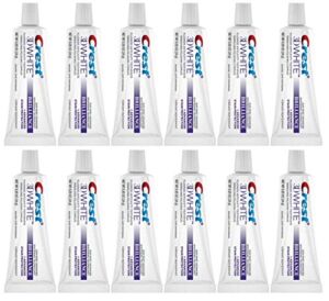 Crest 3D White Brilliance Toothpaste, Vibrant Peppermint, Travel Size, 0.85 oz (24g) – Pack of 12
