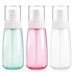 Fine Mist Spray Bottle 3.4oz/ 100ml Empty Cosmetic Refillable Travel Containers Plastic Hair Spray Bottle Sprayer for Perfume Skincare Makeup Lotion (3color)