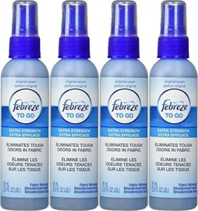 Febreze to Go Fabric Refresher Extra Strength Odor Remover Spray, Original Scent, 2.8 oz. (Pack of 4)