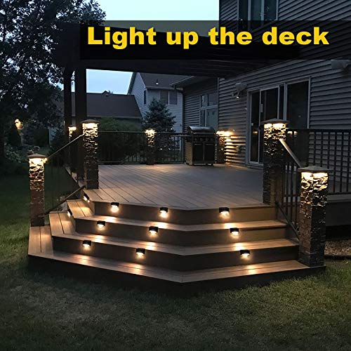 Solar Deck Lights Outdoor, 16 Pack Solar Step Lights LED Waterproof Solar Fence Lights Stair Lights for Railing, Deck, Patio, Yard, Post and Driveway, Warm White | The Storepaperoomates Retail Market - Fast Affordable Shopping