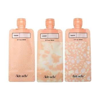 Kitsch Refillable Flat Pouch Travel Bottles Set | Leak-Proof Travel Bottles for Toiletries | TSA-Approved Travel Size Toiletries Containers | 3oz Reusable Travel Bottles for Shampoo | Holiday Gift | The Storepaperoomates Retail Market - Fast Affordable Shopping