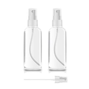 ZEROFIRE 2 Pack/4 Pack Spray Bottles 1oz/2oz Clear Plastic Empty Refillable Mini Spritzer for Travel, Cleaning, Gardening, Skin Care Atomizer for Essential Oils, Perfume