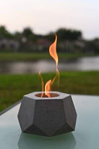 Colsen Tabletop Rubbing Alcohol Fireplace Indoor Outdoor Fire Pit Portable Fire Concrete Bowl Pot Fireplace (HEX Large)