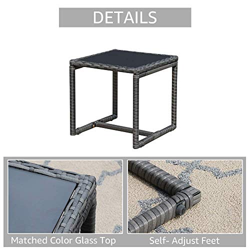 Patiorama 3 Pieces Outdoor Patio Furniture Set, Outdoor Wicker Conversation Set, Patio Rattan Chair Set, Modern Bistro Set with Coffee Table, Garden Balcony Backyard Poolside (Dark Grey) | The Storepaperoomates Retail Market - Fast Affordable Shopping