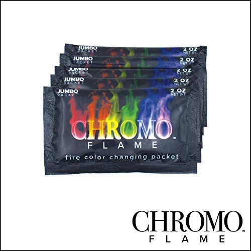 CHROMO FLAME Fire Color Changing Packets for Fire Pit, Campfire, Bonfire, Outdoor Fireplace | Mystic, Rainbow, Magic, Colorful Flames | 10 oz Total, 5-2 oz Jumbo Packets | The Storepaperoomates Retail Market - Fast Affordable Shopping